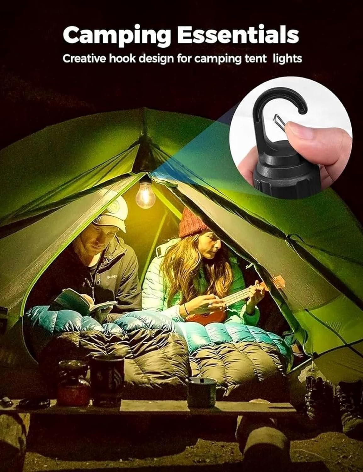 Outdoor Hanging Bulb Lamp – 3-Mode LED Tent Light for Camping