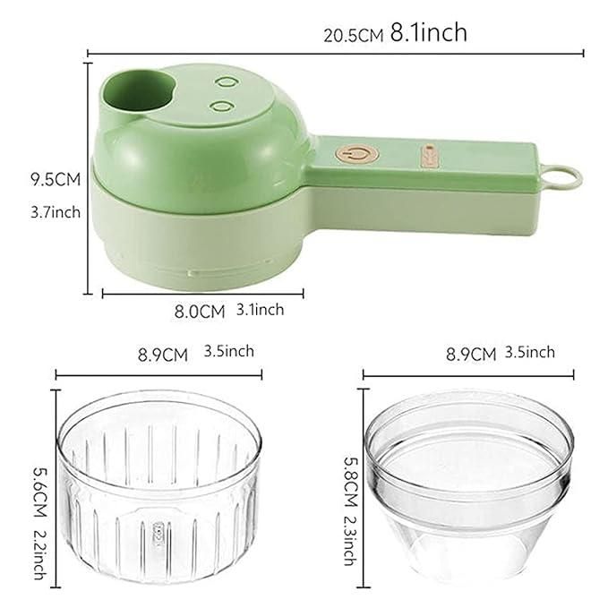 Portable Electric Vegetable Cutter Set 4-in-1 – Slice, Chop, Grind & Peel with Ease