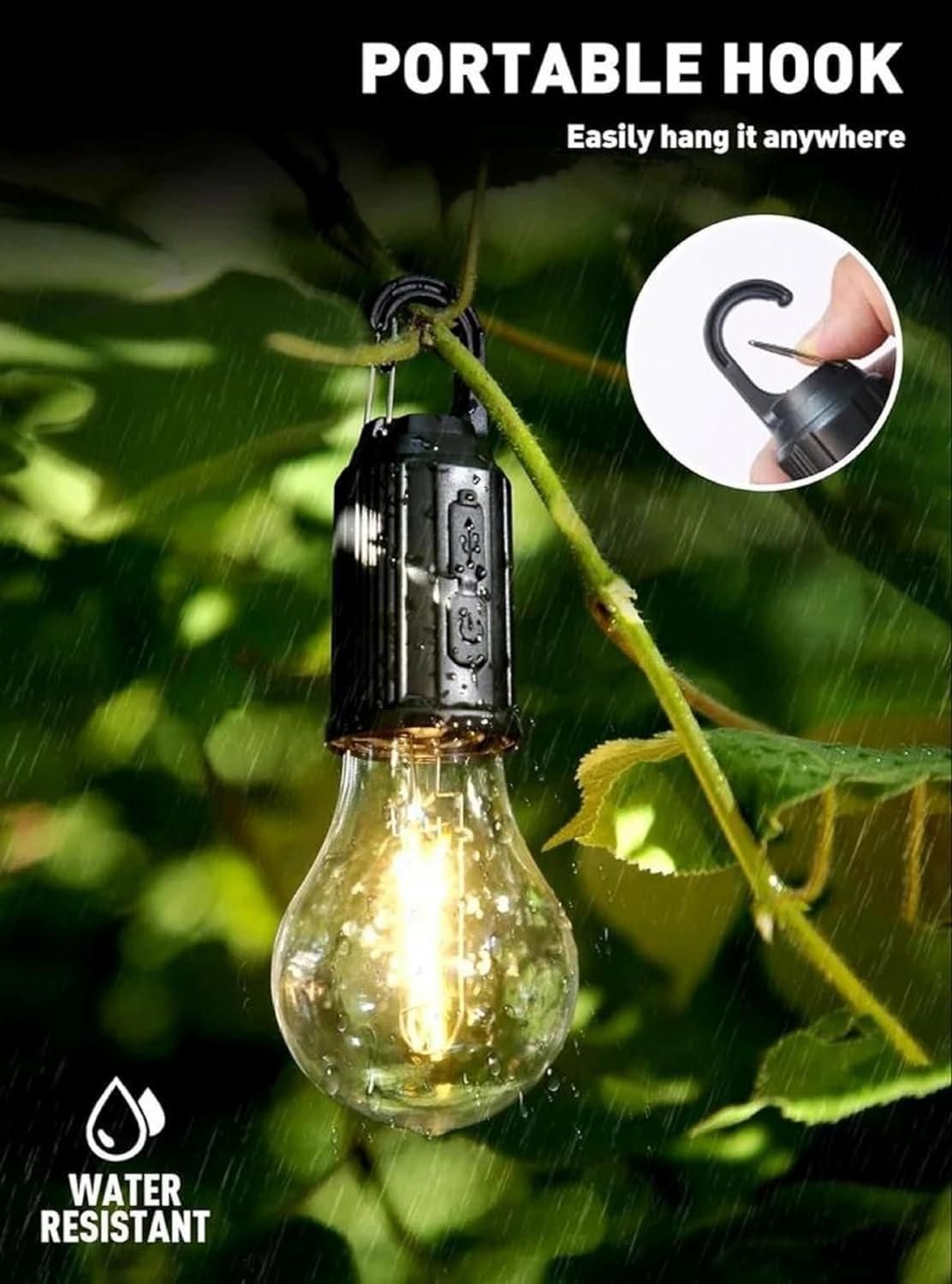 Outdoor Hanging Bulb Lamp – 3-Mode LED Tent Light for Camping