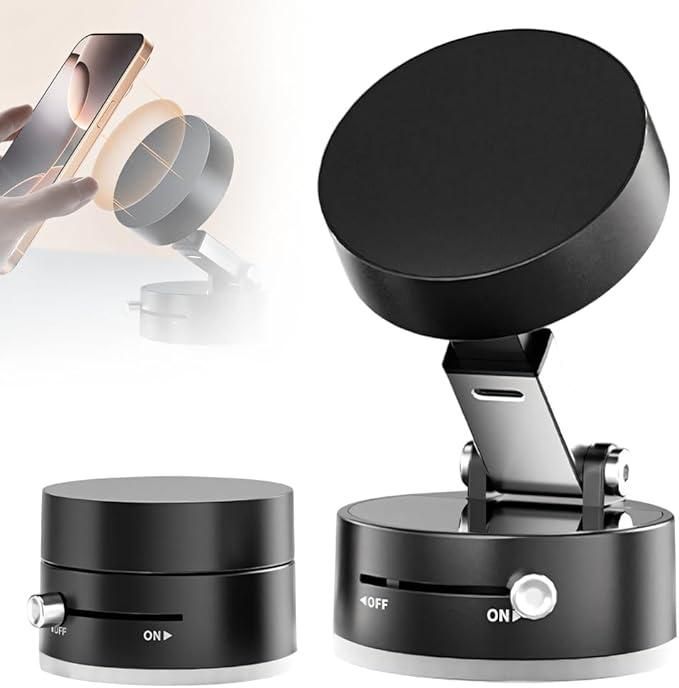 360° Foldable Magnetic Vacuum Phone Holder – Strong Grip, Universal & Sleek Design
