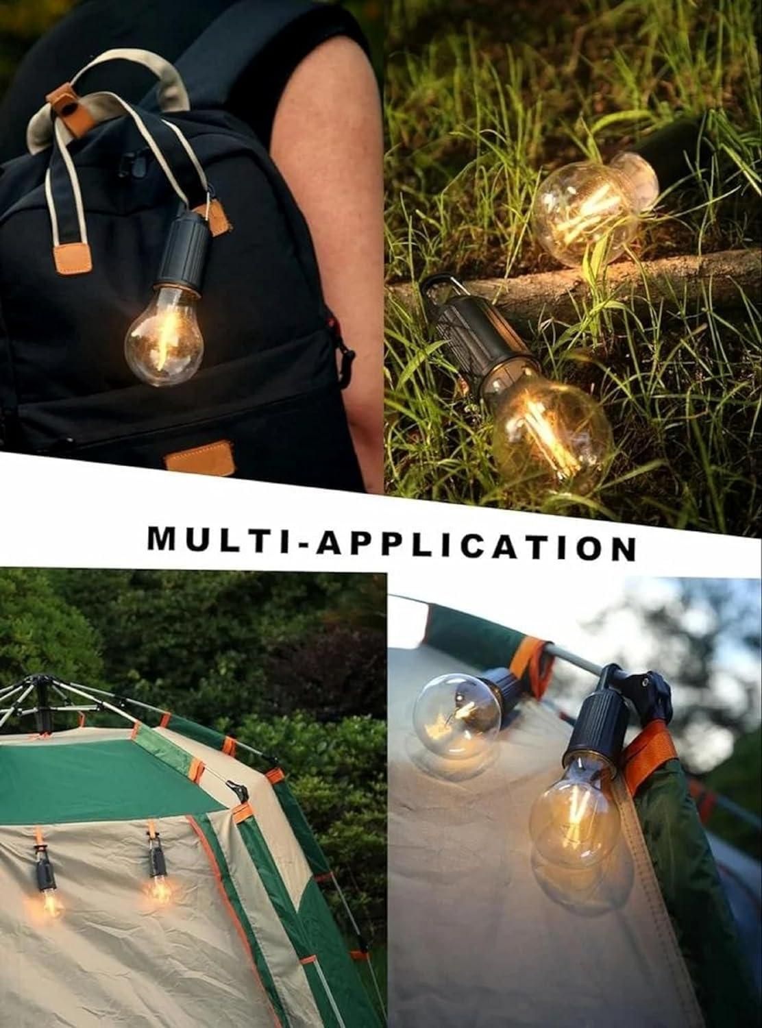 Outdoor Hanging Bulb Lamp – 3-Mode LED Tent Light for Camping