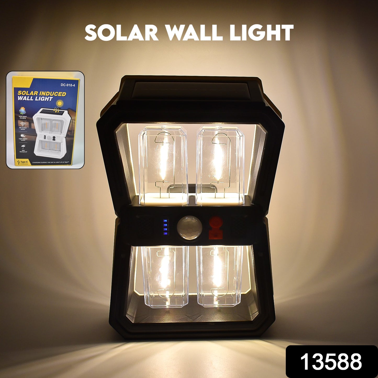 Solar Wall Lantern Light With 3 Modes Motion Sensor (1 Pc)